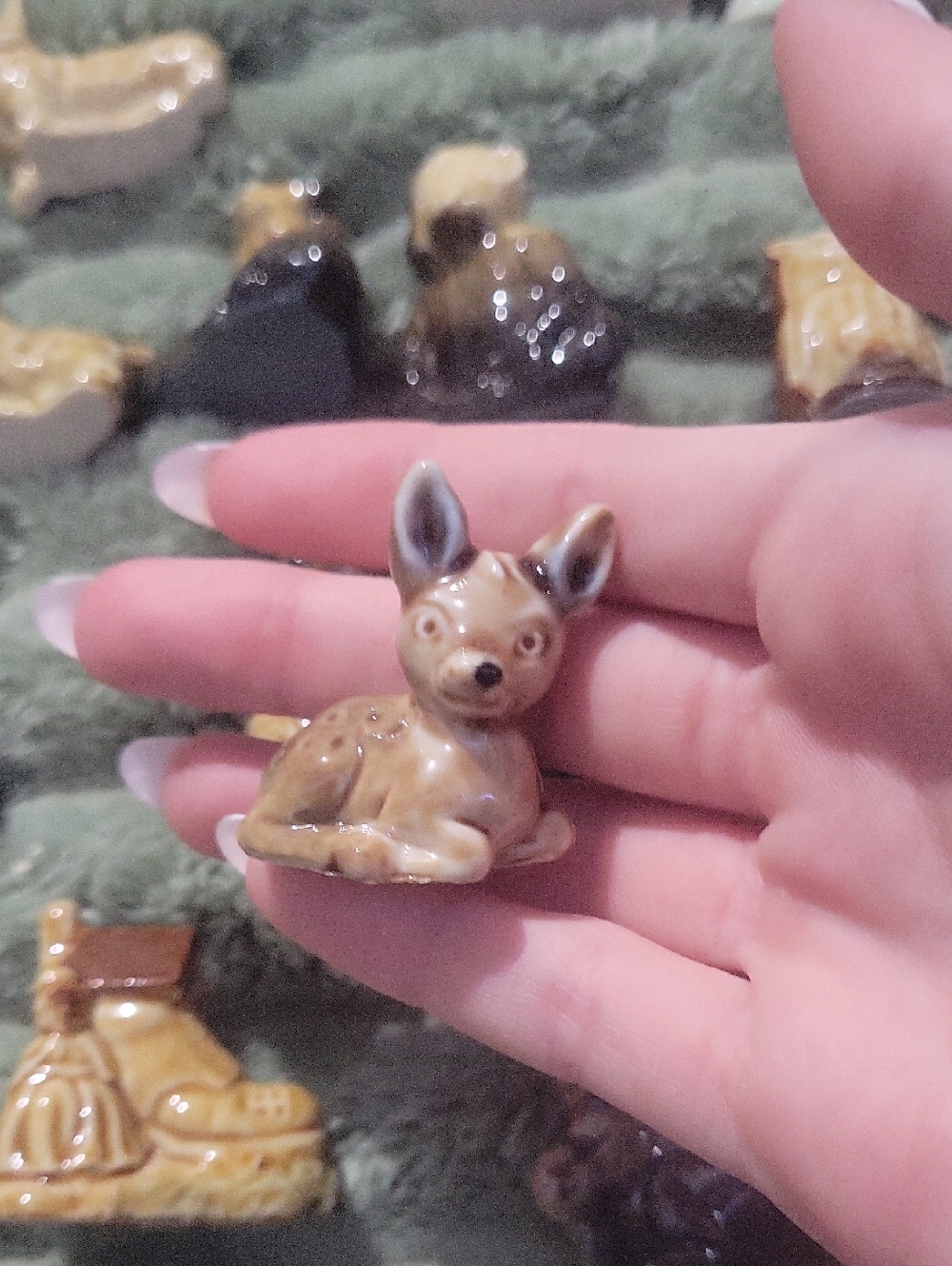 Ceramic Fawn Figurine - Brown Small Pets Décor